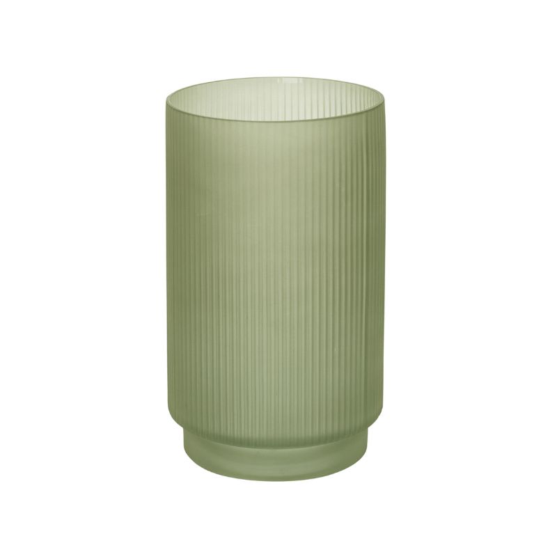 10"H OLIVE OMBRE RIBBED VASE