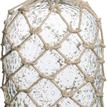 15"H CLEAR BOTTLE WITH WHITE JUTE