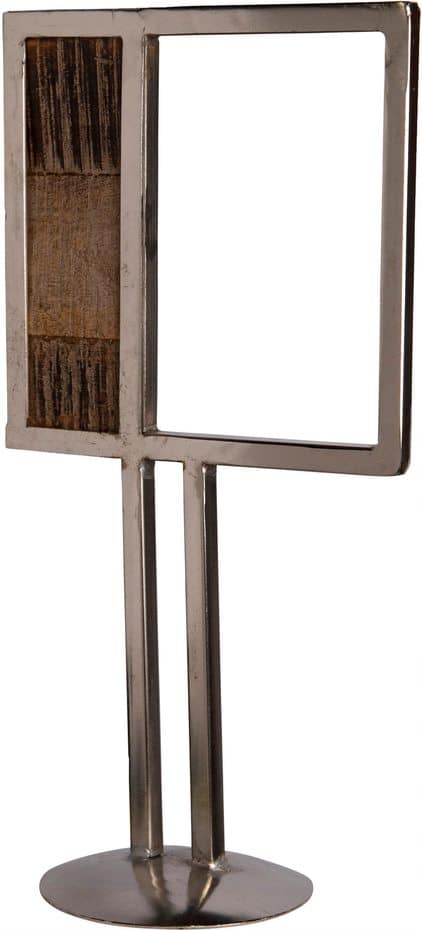 16"H SQUARE METAL WOOD ACCENT PIECE