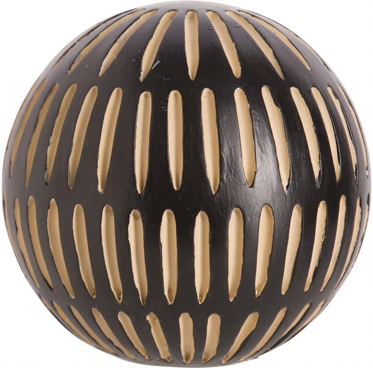 4" BLACK & GOLD STRIPE RESIN ORB