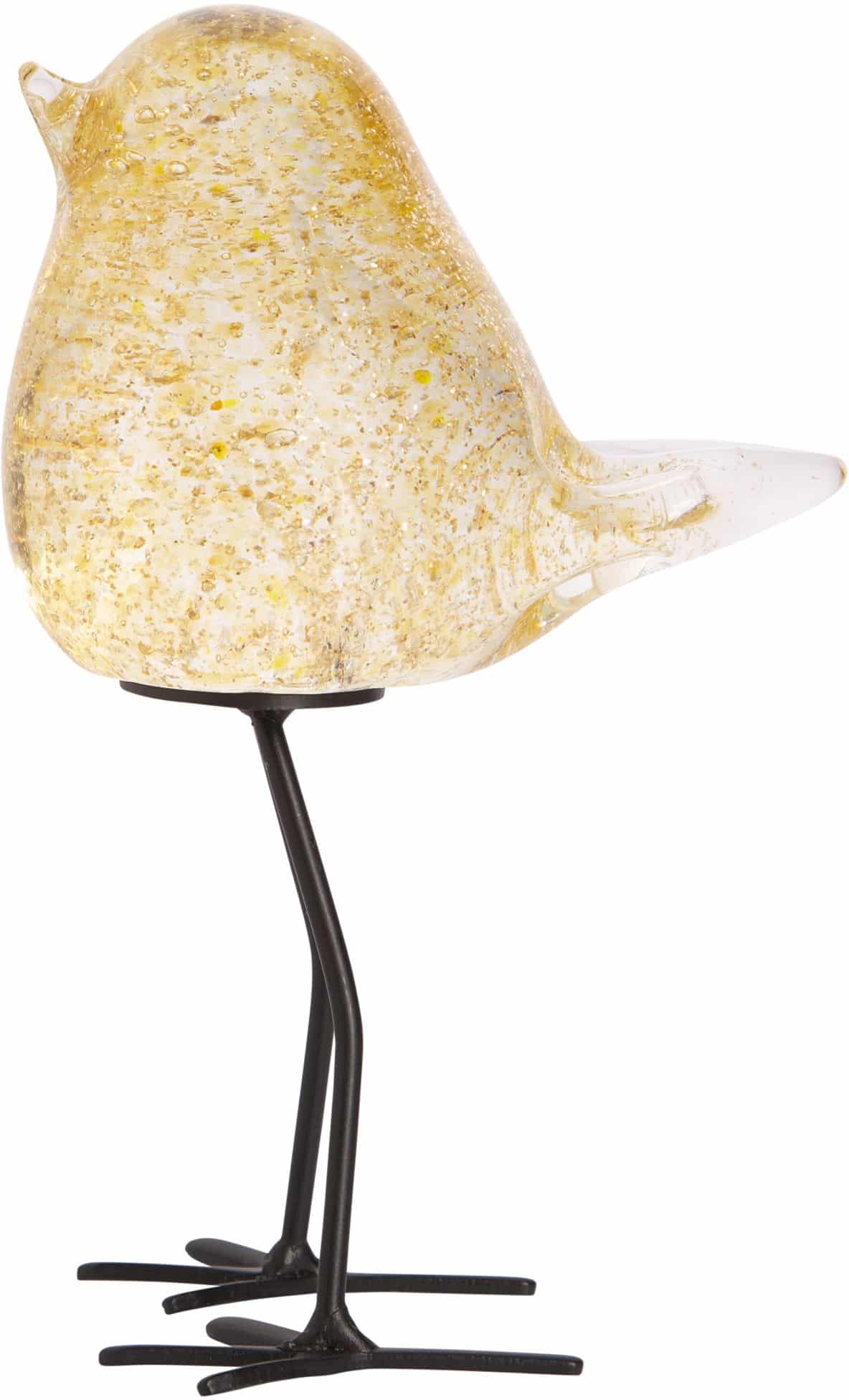6.25"H GOLD SPECKLED GLASS BIRD ORNAMENT