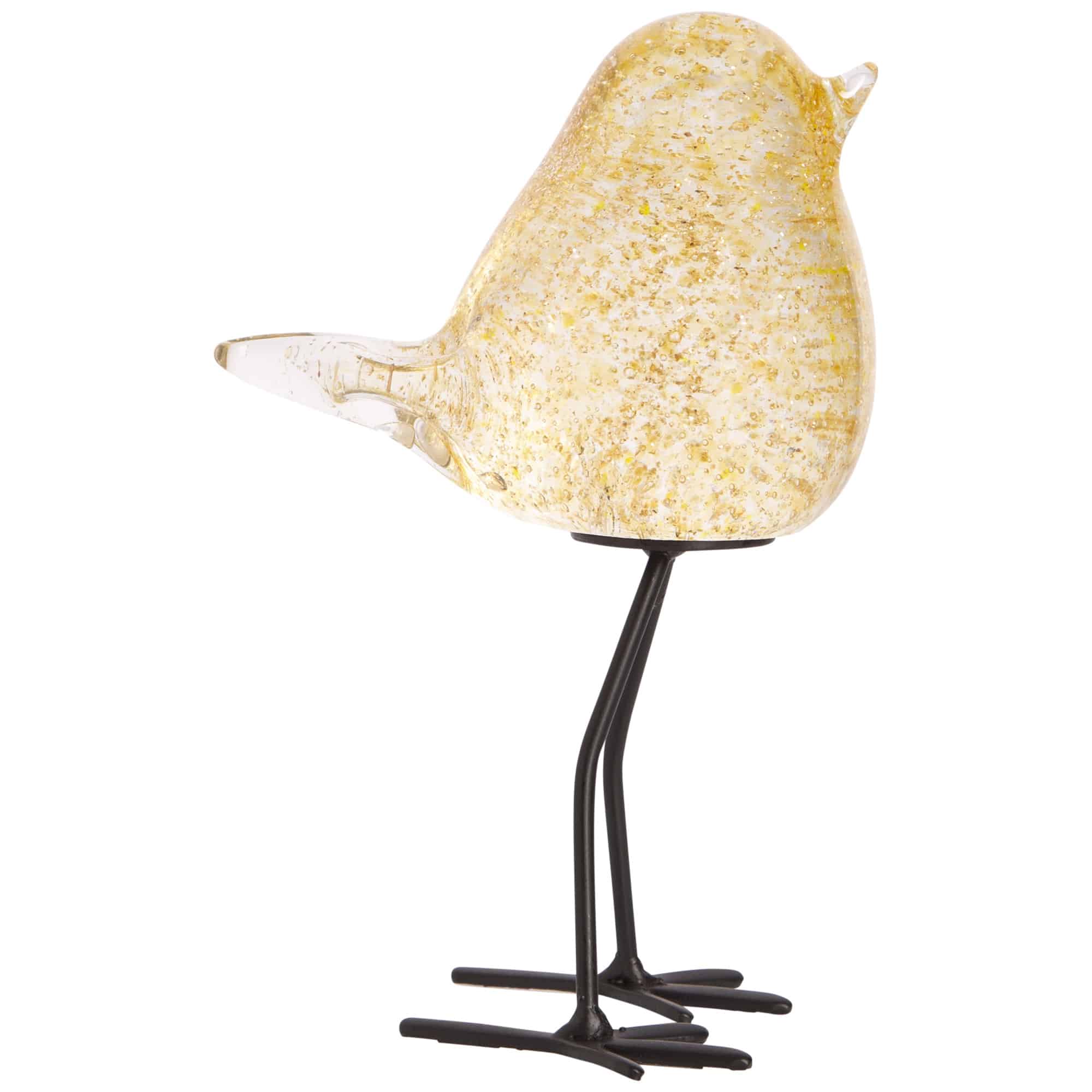 6.25"H GOLD SPECKLED GLASS BIRD ORNAMENT - Image 2