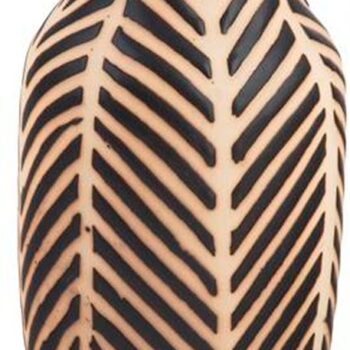 7.25" BLACK AZTEC STRIPE VASE