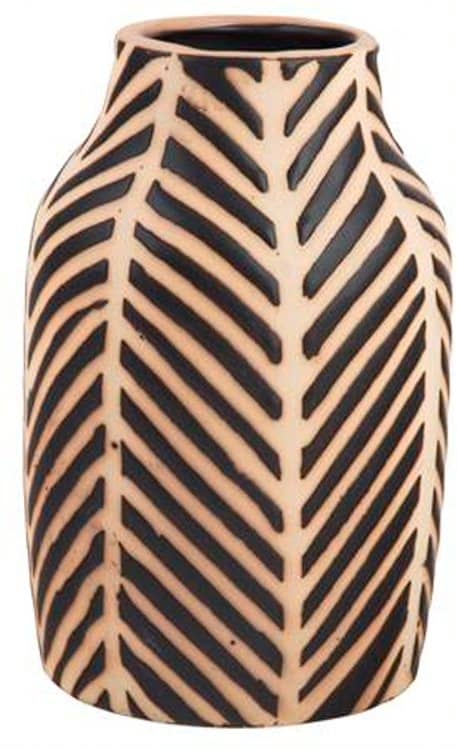 7.25" BLACK AZTEC STRIPE VASE