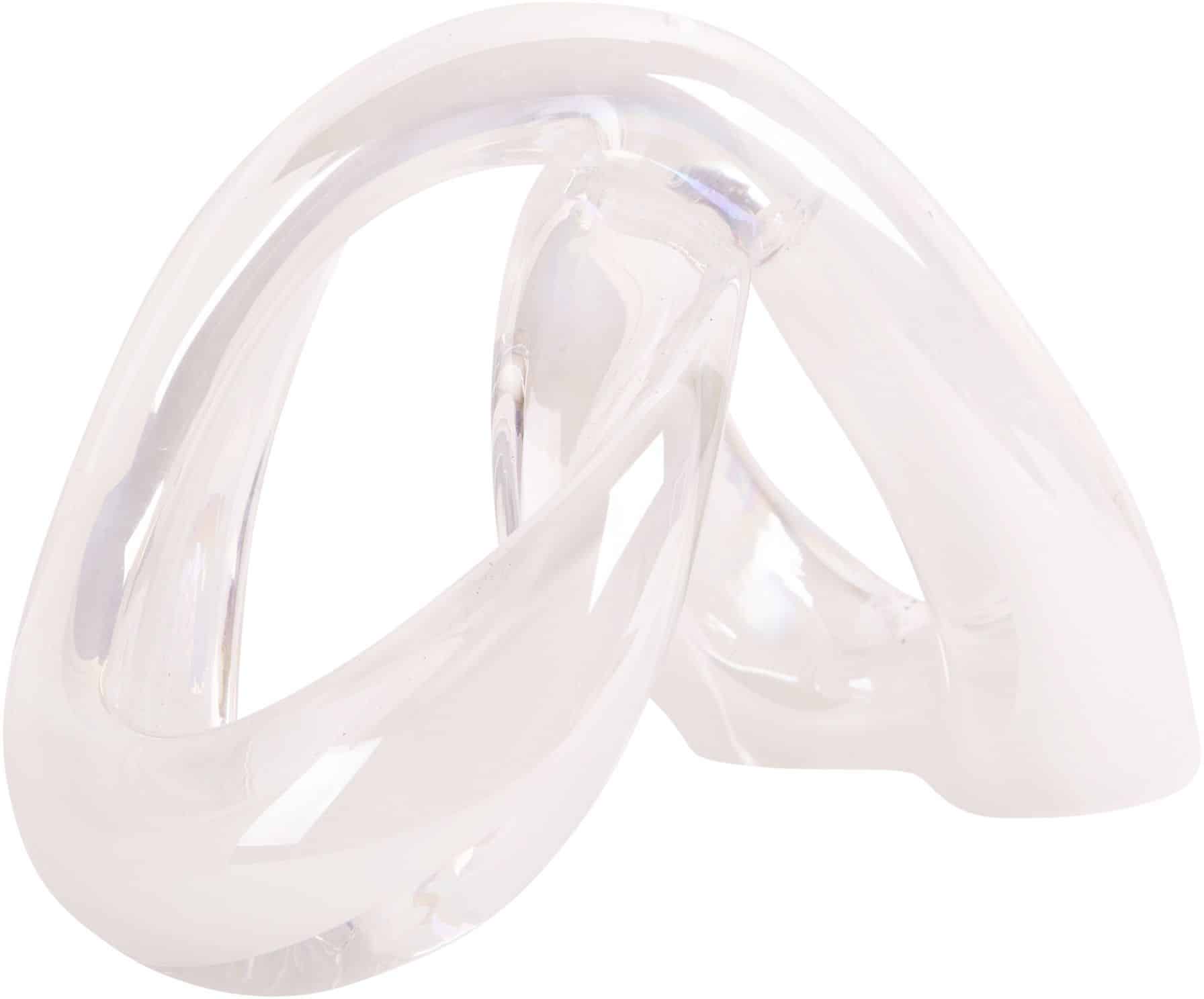 8"X5.5"H WHITE GLASS TWIST