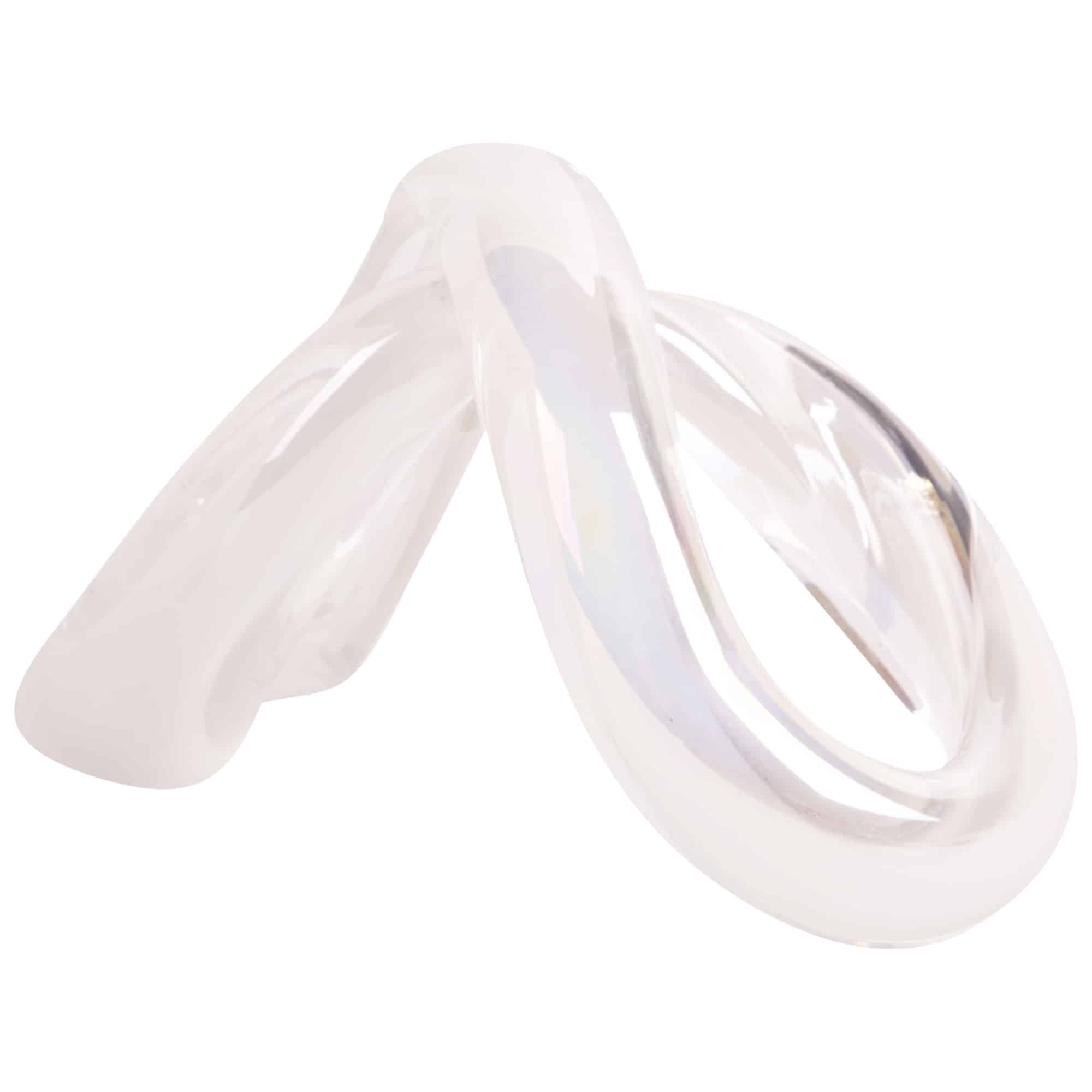 8"X5.5"H WHITE GLASS TWIST - Image 2