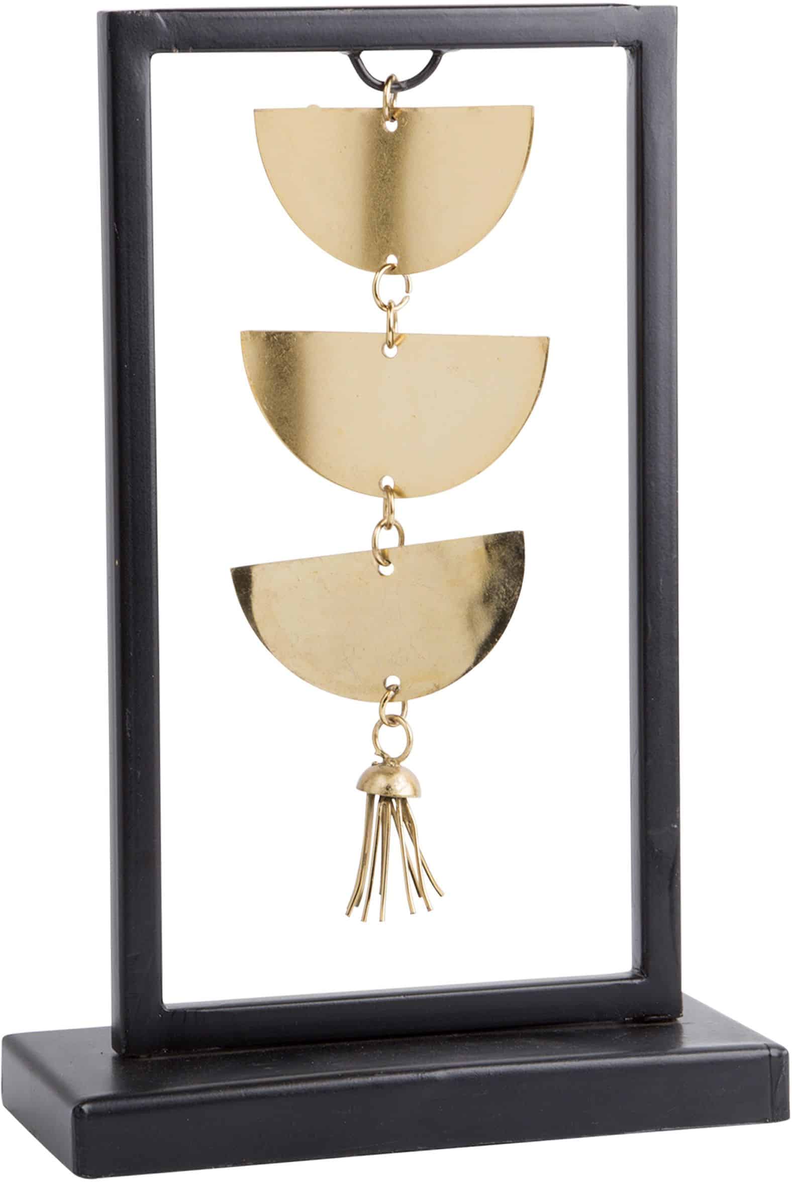 12"H DECOR BLACK METAL WITH SHINY GOLD