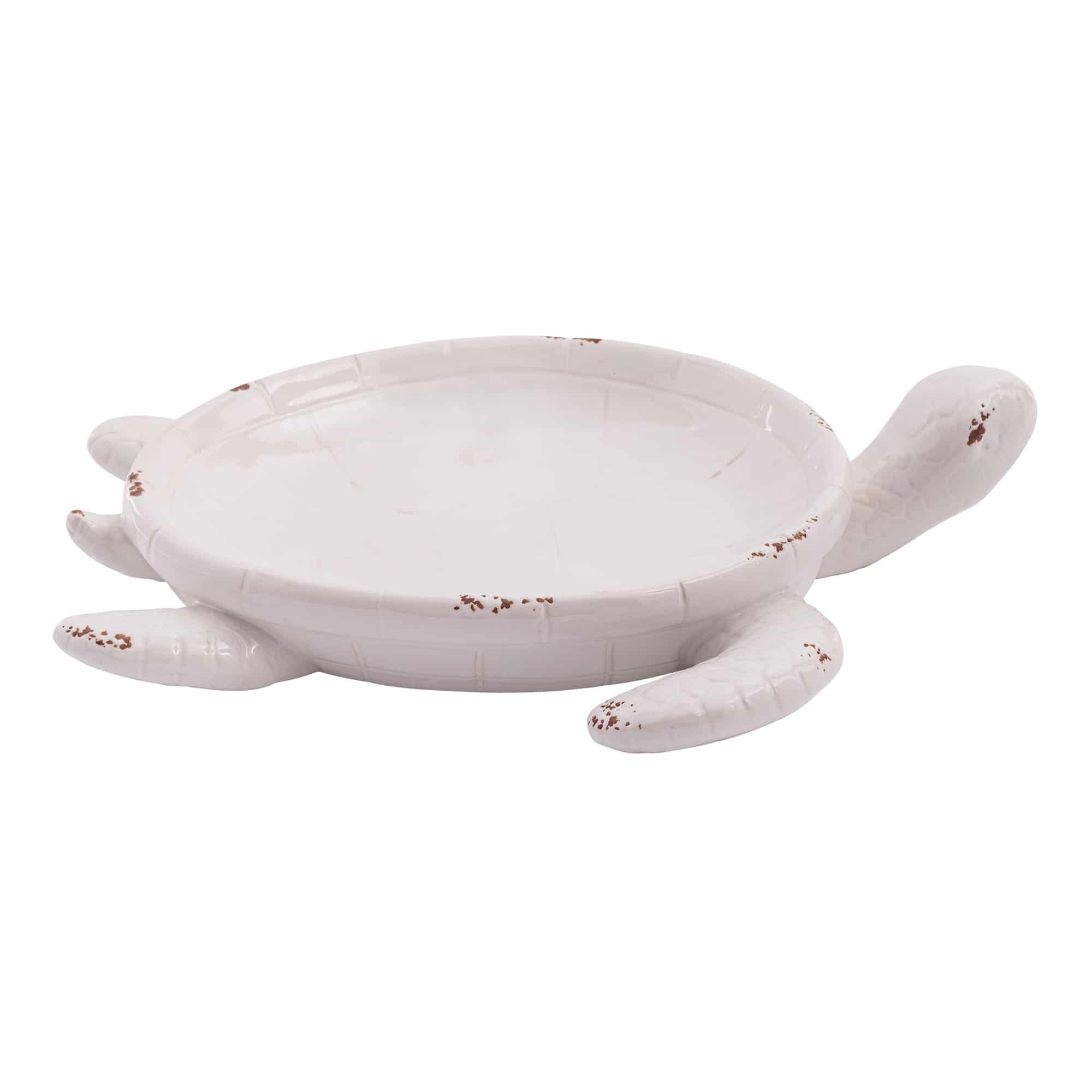 14x3.5" IVY TURTLE CERAMIC DISH