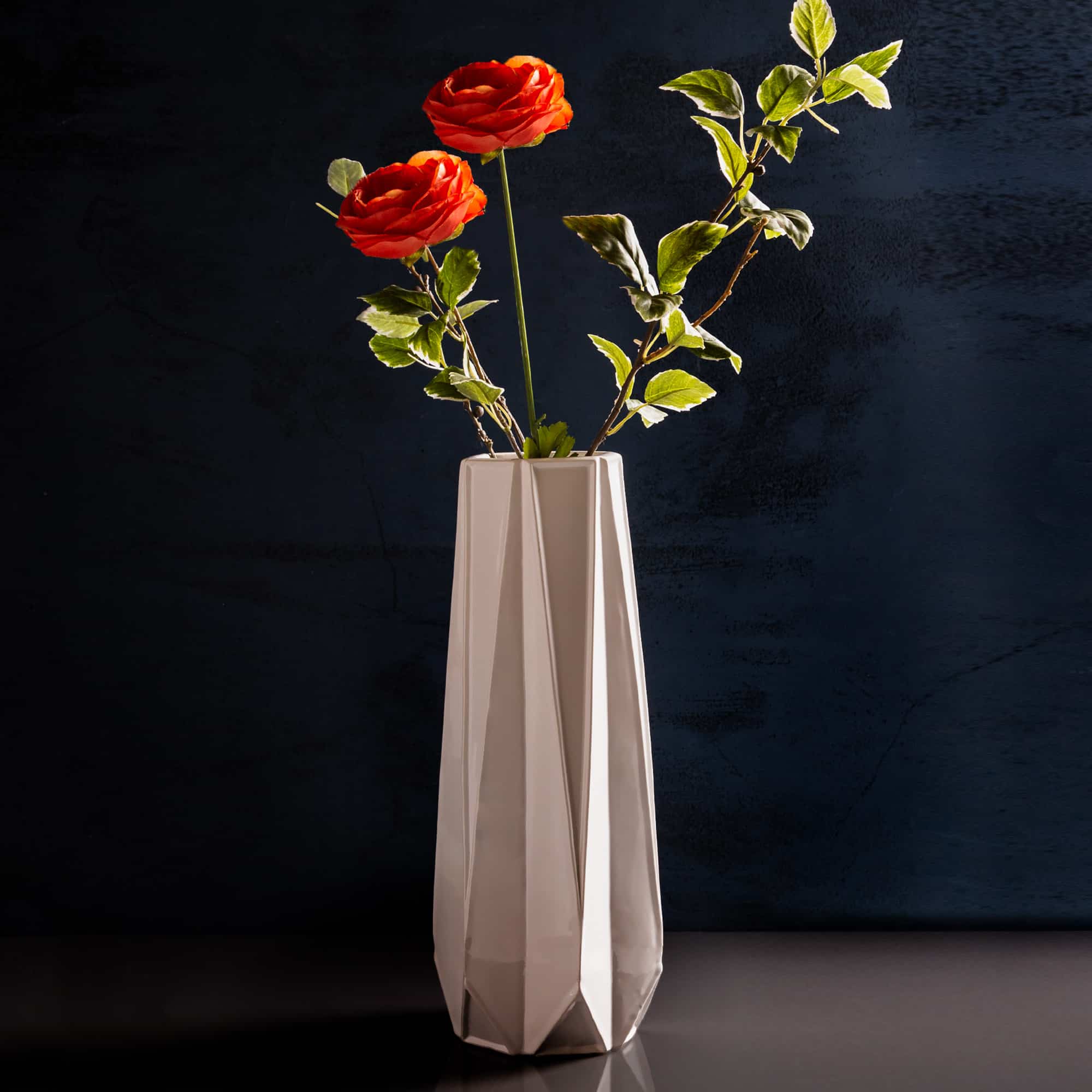 16"H TALL WHITE LINER VASE - Image 2