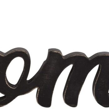 23"L BLACK-WASH WOOD HOME SIGN