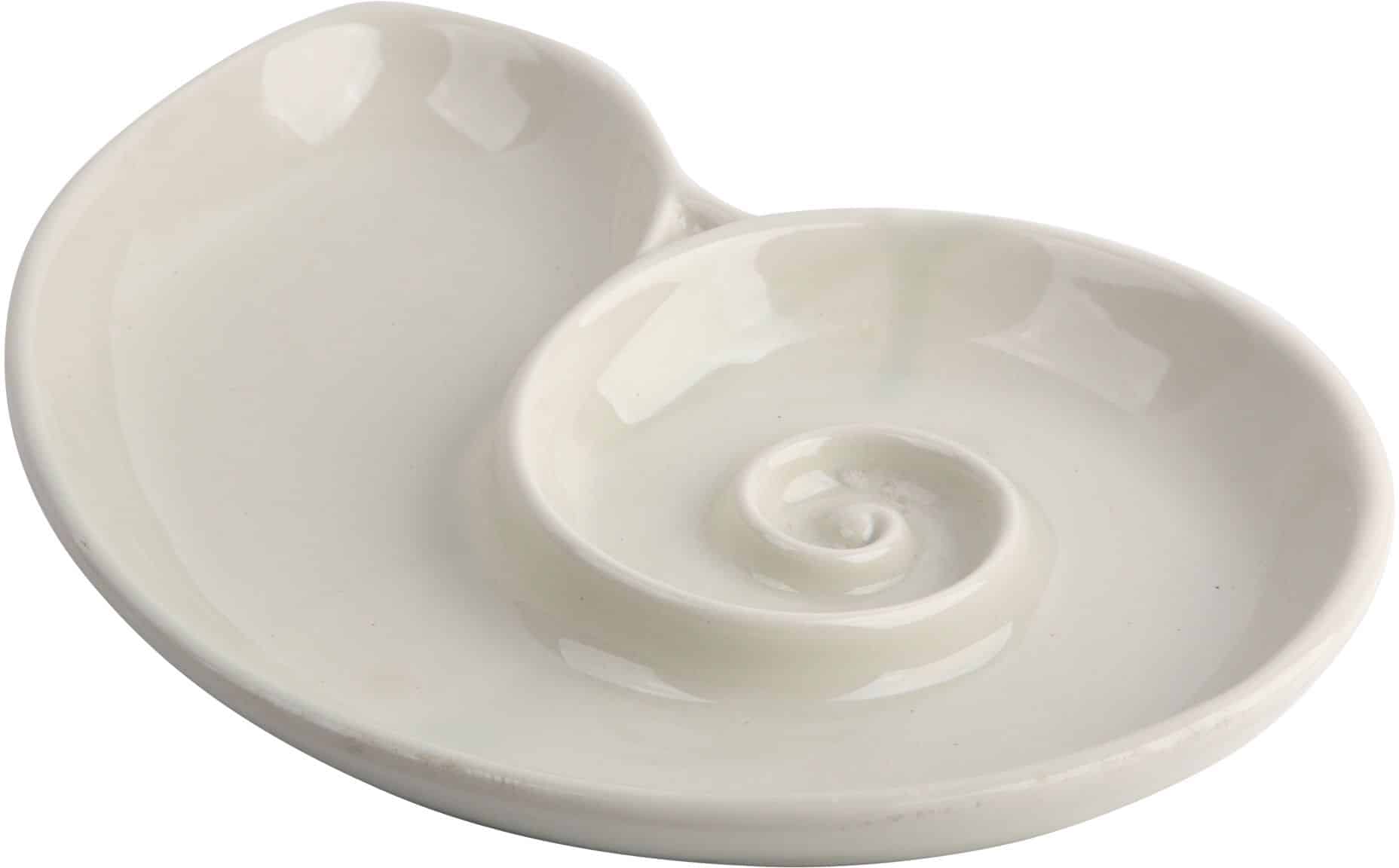 9" WHITE CONCH CERAMIC PLATE - Image 3