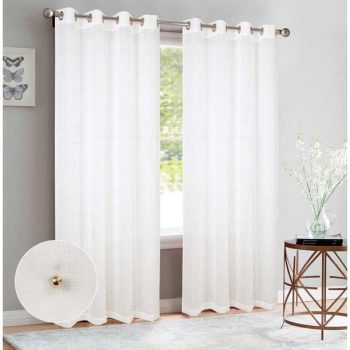 CURTAIN 84" PEARL BEIGE GROMMET
