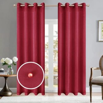 CURTAIN 84" PEARL BURGUNDY GROMMET