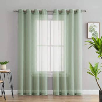 CURTAIN SHEER HARPER SAGE 84" GROMMET