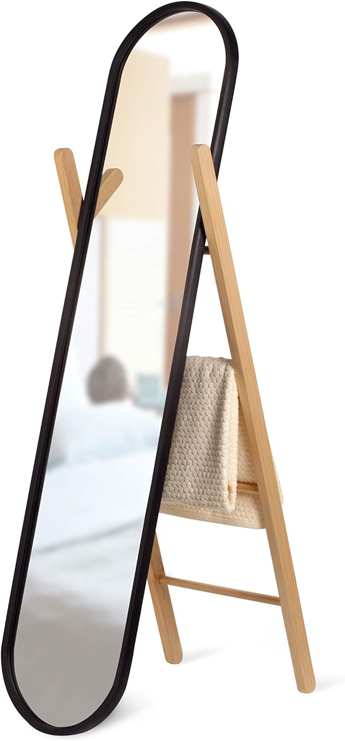UMBRA HUB FLOOR LENGTH MIRROR - Black