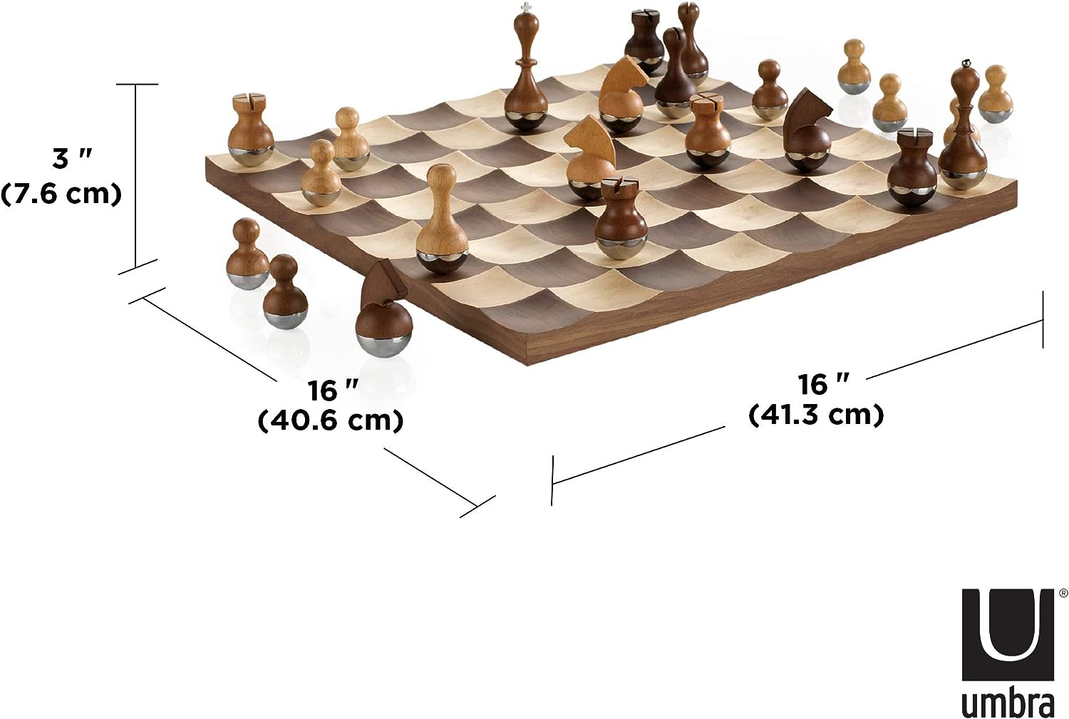 WOBBLE WALNUT CHESS SET - Image 4